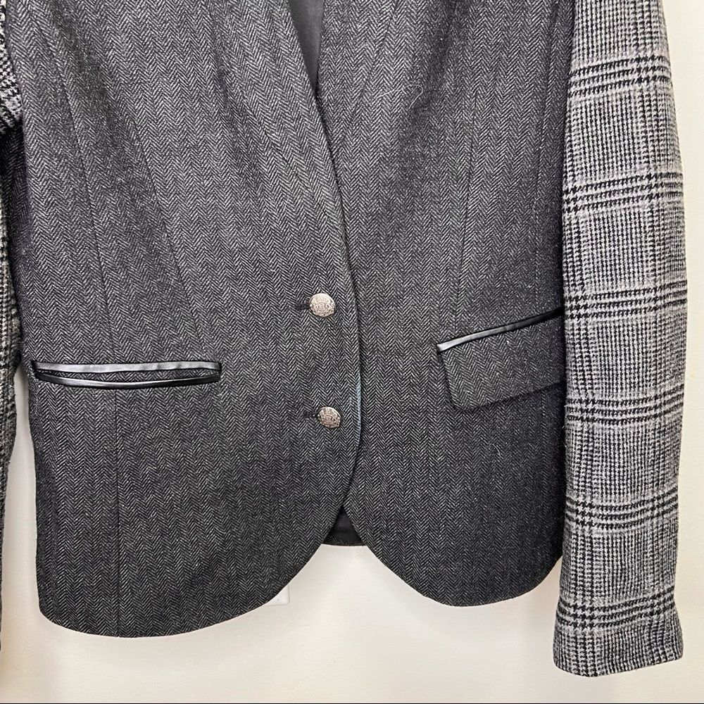 𝅺SMART Set Grey & Black Wool Blazer Size M - Picture 4 of 11